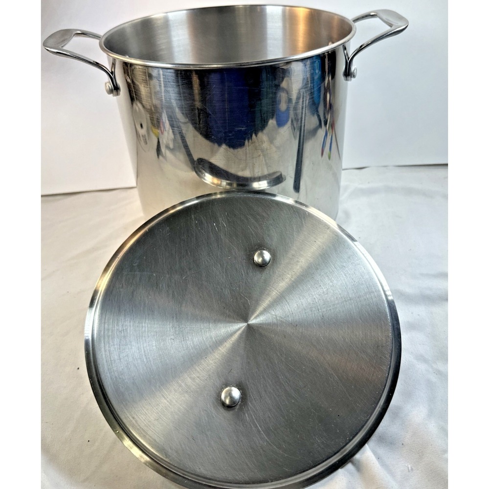 Threshold Stainless 6 qt Stockpot With Lid Oven Safe 500f Nice Quality Heavy EUC